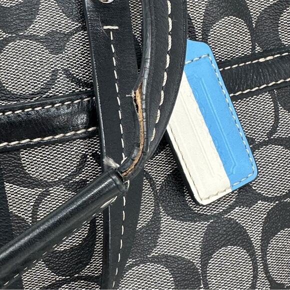 Vintage Coach Chelsea Heritage Tote - GREY Black Blue - Picture 4 of 10